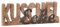 dekorativer Schriftzug KUSCHELECKE aus Mangoholz und schwarzem Schriftzug aus Metall