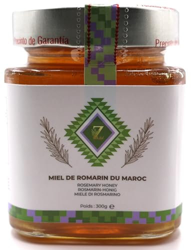 Miel de romarin Du Maroc 300g - liquide -un miel Rare et unique - 100% Naturel, Récolté dans la Région de Souss Massa Draa