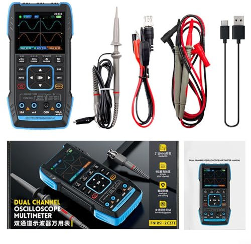 Kit oscilloscopio fai da te 2C23T palmare digitale doppio canale 2x10Mhz multimetro oscilloscopio generatore di segnale 3in1 (standard)