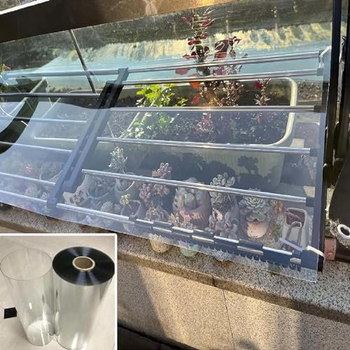 Pxzybd 1mm Transparente Kunststoffplatten,Polycarbonat Dachplatten,Gewächshaus,Gartenhaus,Ersatzplatten,Uv-Schutz Wärmedämmung Dachplatte,Leicht Zu Biegen Und Zu Schneiden,W×L-1.22×15m(4 * 49.2ft)