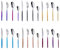 BISDARUN Stainless Steel Cutlery Set with Coloured Handles 24-Piece Titanium Plated Flatware Set Service for 6, Iridescent Silverware Dinner Knife Fork Spoon Set 6 Color