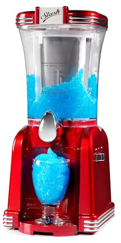 Nostalgia Frozen Getränkebereiter und Margarita-Maschine für zu Hause, Slushy-Maker mit Edelstahlauslauf, leicht zu reinigen und doppelt isoliert, Retro-Rot