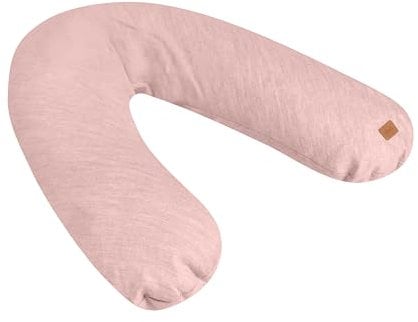BEABA, Big Flopsy, Coussin Allaitement/Grossesse, Oreiller Maternité, Multifonctions, Convient pour Dormir/Allaiter, Soutien, Hypoallergénique, Détente, Confort Optimal, Nuit Apaisée,Lin,Oekotex,Rose