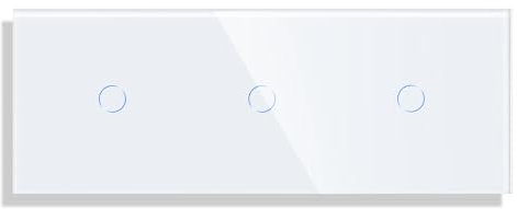 PULSAR Touch Lichtschalter 3 Fach Weiß Unterputz, Lichtschalter Gehärtete Kristallplatte mit Status-LED, Touch Schalter Dreifach 110V - 240V / Nicht Smart Schalter