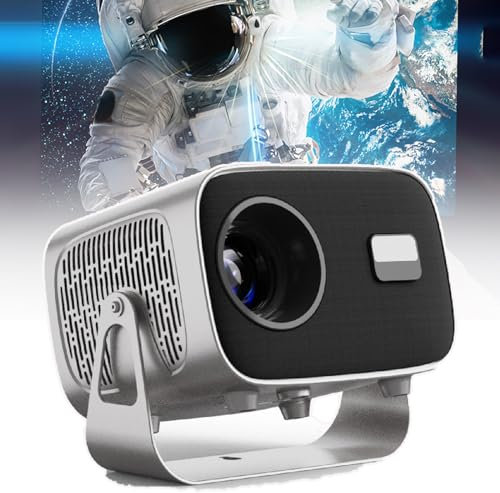 QIeAny 5G WiFi Bluetooth Projector 4K Support, Smart Projector, 4000 Lumens(150ANSI) Built-in Speaker 5W, ±30°Vertical Keystone+360°Rotation, Wireless Mirroring/Dual WiFi 2.4G/5G,Silver