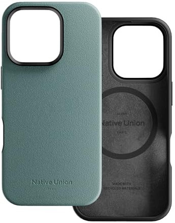 Native Union Active Case –MagSafe-kompatibel mit integrierten Magneten– Robustes Design–Recycelte Materialien –Extrem strapazierfähiger Fallschutz bis zu 10 Fuß /3 Mtr für iPhone 16 Pro (Schiefergrün)