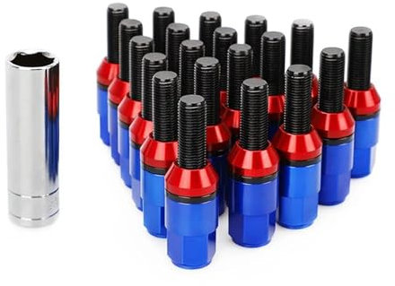 GYTTAK Boulon Vis Écrou Compatible avec BMW pour E36 E46 E90 E91 E91 E92 Boulons De Roue M14x1,25 Sièges Coniques Écrous De Roue Écrou De Roue 20 Pièces