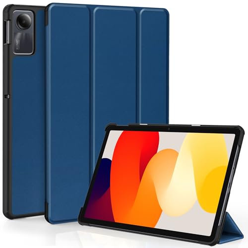 EasyAcc Funda Compatible con Xiaomi Redmi Pad SE 2023 Tablet de 11 pulgadas, Soporte Estrecho, Funda Protectora para Redmi Pad SE 2023, Azul Mar