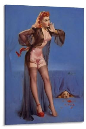 Gil Elvgren Vintage klassisches Pin-Up-Mädchen-Poster, Vintage-Ölgemälde (40) Gemälde auf Leinwand, Wandkunst, Poster, Rollbild, Wanddekoration, Heimposter, 20 x 30 cm