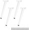 LJMbed Lot de 4 pieds de meubles en métal blanc de 25 cm - Pieds de canapé, d'armoire, de table avec vis - Parfaits pour les canapés, tables, lits, tables basses et plus encore