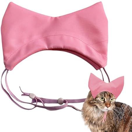 Mwqpgyh Gorro de Ducha para Perros | Gorro de baño Ajustable para Gatos y Perros, protección auditiva, Tela Oxford, Impermeable, Suministros para Mascotas para Gatitos, Cachorros, Animales pequeños