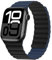 HITZEE Cinturino Magnetico Due Lati Compatible con Cinturino Apple Watch 42(S10)/41/40/38mm, Band in Silicone per iWatch Serie 10 9 8 7 SE 6-1 (42/41/40/38, Blu scuro/Nero)