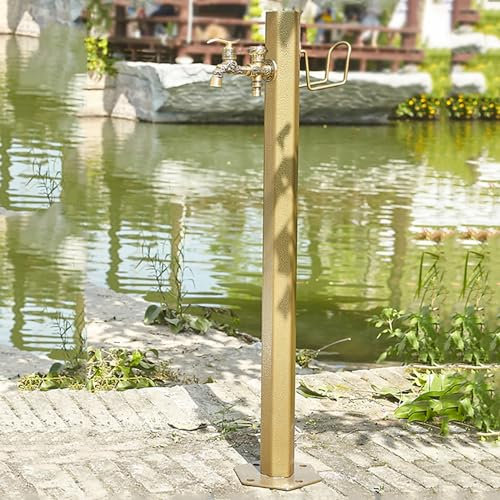 FHSLKXIM Robinet De Jardin Vertical À Colonne d'eau, Robinet D'Extérieur Antigel, Robinet D'Arrosage, Robinet D'Arrosage Au Sol, avec Double Robinet, 98 X 6,4 Cm