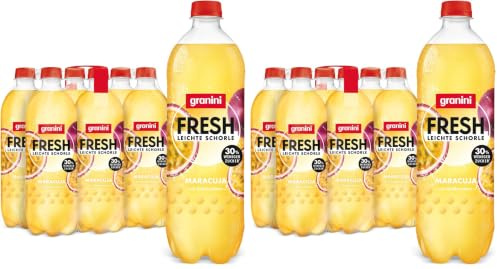 granini FRESH Maracuja (6 x 0,75l), Maracuja-Erfrischungsgetränk, mit Kohlensäure, echte Früchte, wenig Kalorien, ohne Süßungsmittel, vegan (Packung mit 2)