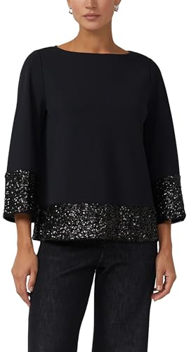s.Oliver Black Label Damen 2175433 Tunika Bluse mit Pailletten (1er Pack)