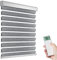 Tokblind Motorized Zebra Blinds with Remote Control, Electric Dual Layer Sheer Roller Shade Compatible with Alexa Google via Hub, Smart Day and Night Blind for Windows, Customized Size (Dark Grey)