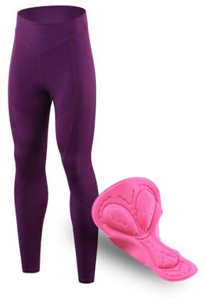 TEPPOIC Fahrradhose Damen 3D gepolsterte Kompression Tight, Lange Fahrrad Hose Hose Leggings (G,XXL)