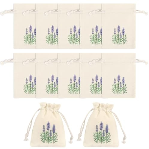 prota 12 Stück Lavendelbeutel Beutel Leere, Lavendelsäckchen Leer Lavendelsäckchen zum Befüllen, Duftsäckchen Beutel mit Kordelzug Lavendel Säckchen Duftsäckchen für Gewürz Lavendel Kräuter