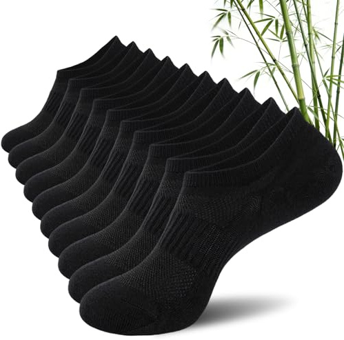 SockWaddles Bamboo Seamless No Show Trainer Socks, 5 Pairs, Non-Slip | Bamboo No Show Socks with Breathable Mesh, Seamless Toe and Silicone Heel Grips, Ultra-soft and Moisture-wicking