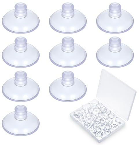 Molain 60 ventosas transparentes para mesas de cristal, 20 mm / 0.8in, pequeñas ventosas transparentes para ventana de vidrio, muebles, escritorio, ventana sin ganchos