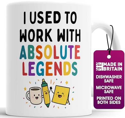 Leaving Gift Mug for Colleague – I Used to Work with Absolute Legends Funny Work Leaving Present – 11oz White Ceramic Coffee Mug – Dishwasher & Microwave Safe Goodbye Gift for Coworker