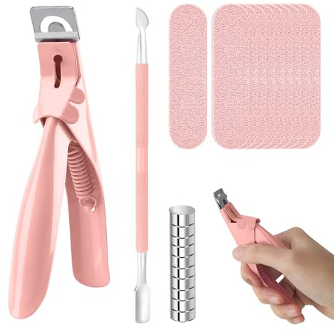 Acrylic Nail Clippers Set 22PCS Acrylic Nail Tip Cutter for Fake Gel Nails, Nail Art Manicure Tool with Magnets Rubbing Strips Steel Cone for Salon Home Nail Art