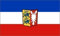 FLAGGE Bundesland SCHLESWIG-HOLSTEIN mit WAPPEN Fahne, Grösse: ca. 90x150 cm, Ordentliche Qualität - KEINE hauchdünne Ware - Stoffgewicht ca. 90 gr/m2, Reissfest, wasserfest, für Aussenbereich geeignet