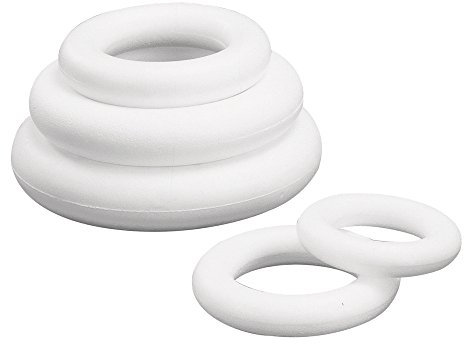 Rayher 3301600 Styropor-Ringe, voll, 25 cm ø