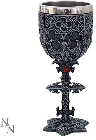Nemesis Now Vampires Goblet 18.8cm Black, Resin w/stainless steel insert, One Size