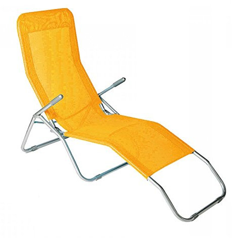 Sonnenliege 160x49x94cm orange Gartenliege Campingliege Saunaliege Badeliege