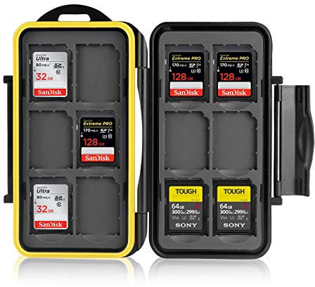 Ares Foto® MC-SD12 Speicherkarten Schutzbox • Memory Card Case • Card Safe • Tasche • wasserdichtes Etui • Aufbewahrung & Transport • stoßfeste Schutzhülle für 12 Stück SD Karte
