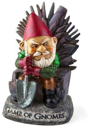 Big Mouth Inc. Gartenzwerg Game of Gnomes - Lustiger Gartenzwerg, handbemalt, wetterfest, Keramik, Rasenzwerg, tolles Geschenk, 24 cm hoch