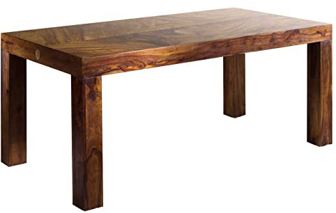 MASSIVMOEBEL24.DE | Metro Life Esstisch aus Massivholz CUBUS #172 | aus Sheeshamholz - Honey, lackiert | 200x100 cm | mit 4 Beinen | Kaffeetisch Massivholztisch Tisch