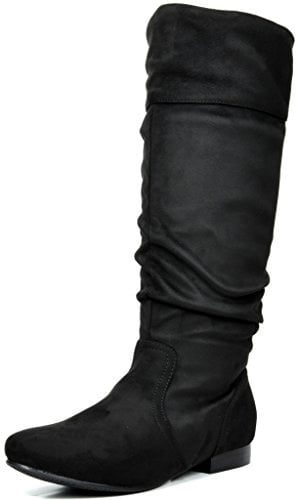DREAM PAIRS Women's Knee High Boots and Pull On Fall Weather Boots, Ladies' Fashion and Comfortable Walking Boots, Zippers Boots, and Flats,Size 6,Black,BLVD