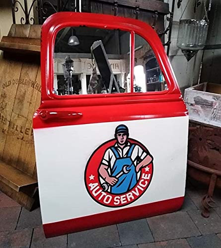 Unbekannt AUTOTÜR Spiegel WANDSPIEGEL 83cm H. Garage Auto Werkstatt Oldtimer Vintage Retro