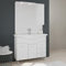 Kiamami Valentina Meuble de Salle de Bains Classique Blanc de 106 cm avec lavabo, Miroir et Meuble Suspendu.