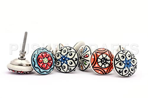 PUSHPACRAFTS 10 x Mix Vintage Look Flower Ceramic Knobs Door Handle Cabinet Drawer Cupboard Pull New