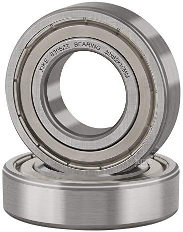 XiKe 2 Stück 6206 ZZ Kugellager 30x62x16mm Chromstahl und Doppelte Metalldichtung 6206Z Rillenkugellager mit Dichtungen