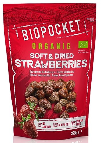Biopocket Organic Soft & Dried Strawberries, 375 g