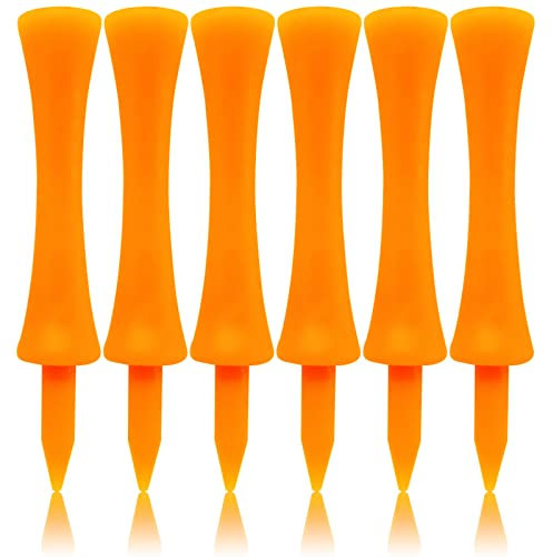 Golf Tees Kunststoff Golftees Tee Set für Driver Wert 60 100 Stück Wiederverwendbar Plastik Kurz Lang Blau Rot Rosa Orange Weiß Multi Farbe 32 39 51 58 70 mm für Golfer (Orange 70mm, 60 Stück)