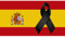 Oedim Bandera de España con Crespón | Medidas 85x150cm | Reforzada y con Pespuntes | Bandera de España con Crespón y 4 Ojales Metálicos | Resistente al Agua