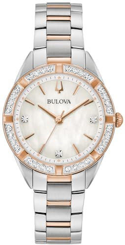 Bulova Damen Analog Quarz Uhr mit Edelstahl Armband 98R281