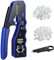 Proster Herramienta de Crimpado RJ45 CAT6 CAT5 CAT5e 8P Crimpadora RJ45 Pelacables Cortadora Multifuncion Alicates Compacto Grimpadora RJ45 con 50 Pcs Conectores de Paso CAT6 y 50pcs Cubiertas