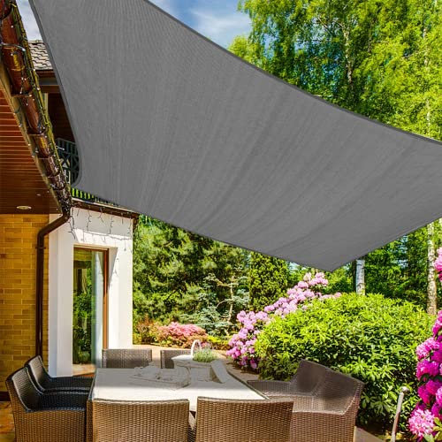 KANAGAWA Sonnensegel, 3,5 x 3,5 m, dunkelgrau, rechteckig, UV-Schutz, Markise, Unterstand, Stoff, Sichtschutz für draußen, Terrasse, Garten, Hinterhof