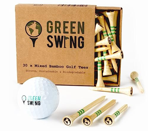 Green Swing Gemischte Bambus-Golf-Tees, grün, 54 mm, 70 mm, 83 mm
