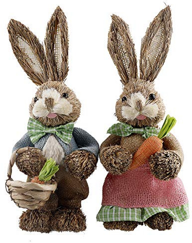 Mokylor Osterhase, stehend, Osterhasen-Figuren, Simulationshase, Paar, Heim, Garten, Dekoration (2 Stück, 35,6 cm)