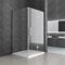 Durovin Bathrooms 900mm x 800mm Frameless Shower Enclosure with L Shape Rectangular - Hinged Door and Clear Panel