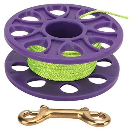 Alomejor 18M Plongée Finger Reel Scuba Dive Reel Fil Vert Fluorescent avec Crochet à Double Extrémité