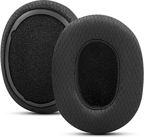 Gvoears Replacement Ear Pads Cushions for Skullcandy Crusher Wireless, Crusher ANC/EVO, Hesh ANC/EVO, Hesh 3, Also Fit for Skull Candy Venue Wireless ANC Headphone Mesh Fabric Black