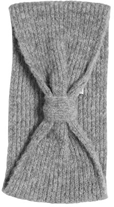 ICHI IAKIMMA HB Damen Wintermütze Beanie Mütze Stirnband Knotendetail unifarben, Größe:ONE, Farbe:dark grey melange (200422)